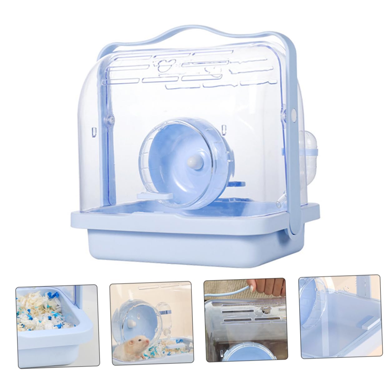 Tragbare Hamster Transportbox aus Kunststoff in Blau