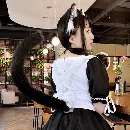 Miniatura 7 de Ibluelover Disfraz de cola de gato de Halloween ajustable, cola de zorro peluda para adultos, disfraz de Navidad para niños