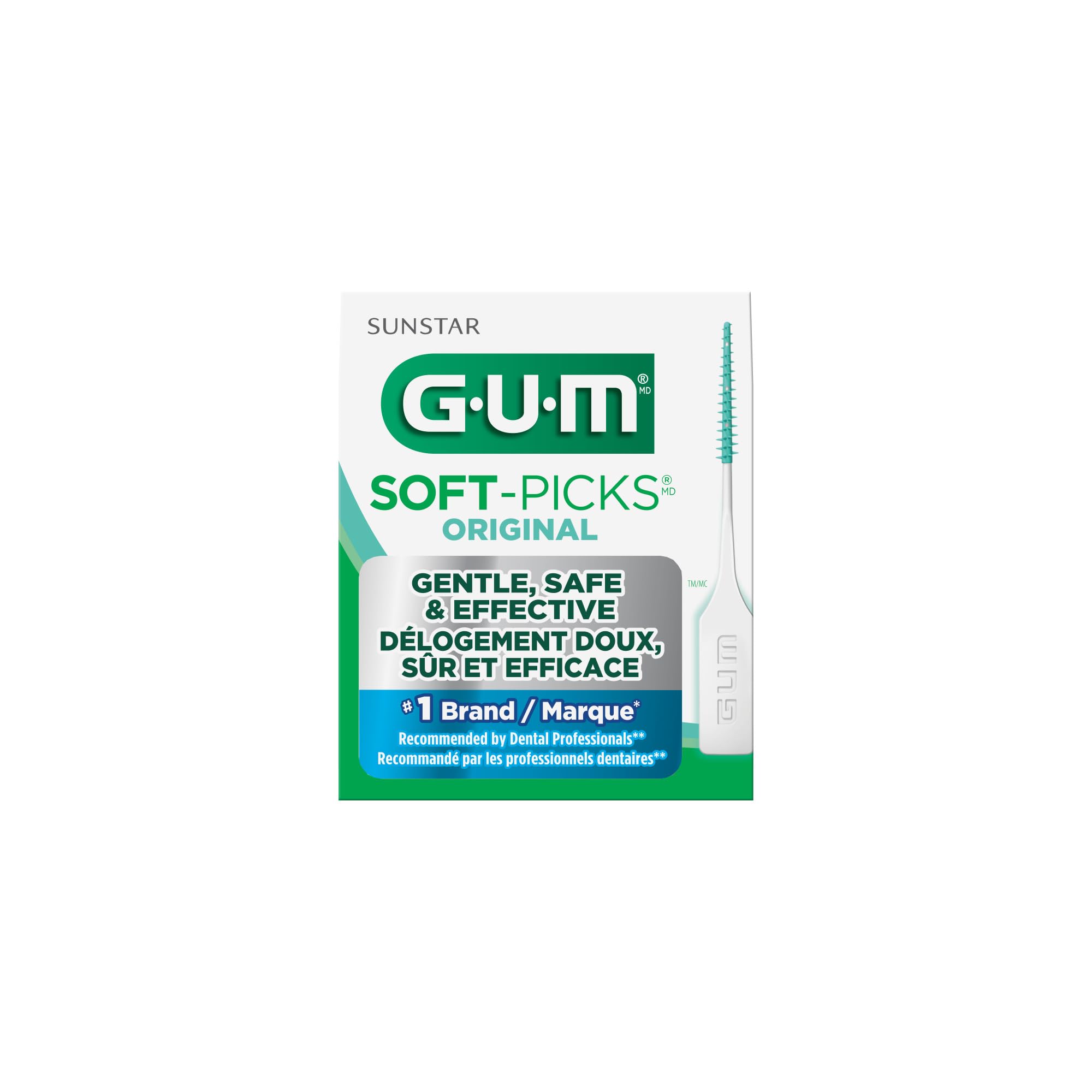 GUM Selecciones suaves Selecciones dentales originales, Artículo 632 muestras profesionales, 5 selecciones suaves por paquete, 72 paquetes