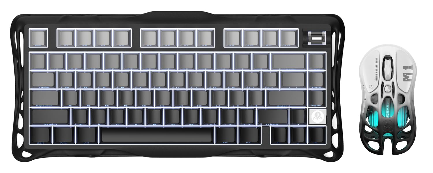 GRAVASTAR Mercury　キーボードK1マウスXセット Mercury K1 グラデーションブラック 75%ゲーミングメカニカル