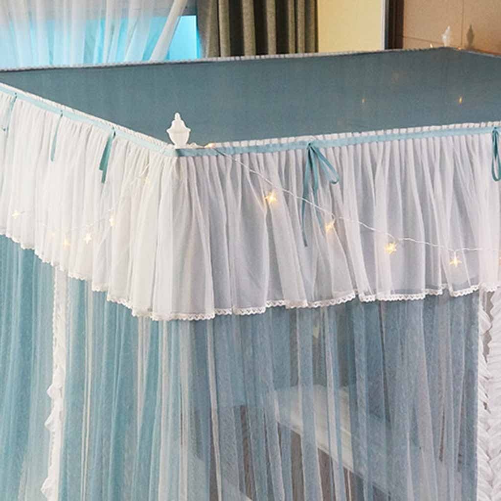 Moskitonetz fürs Bett, Luxus-Betthimmel im Prinzessinnen-Stil, Bettvorhang aus doppeltem Netzgewebe mit Halterungen aus Edelstahl