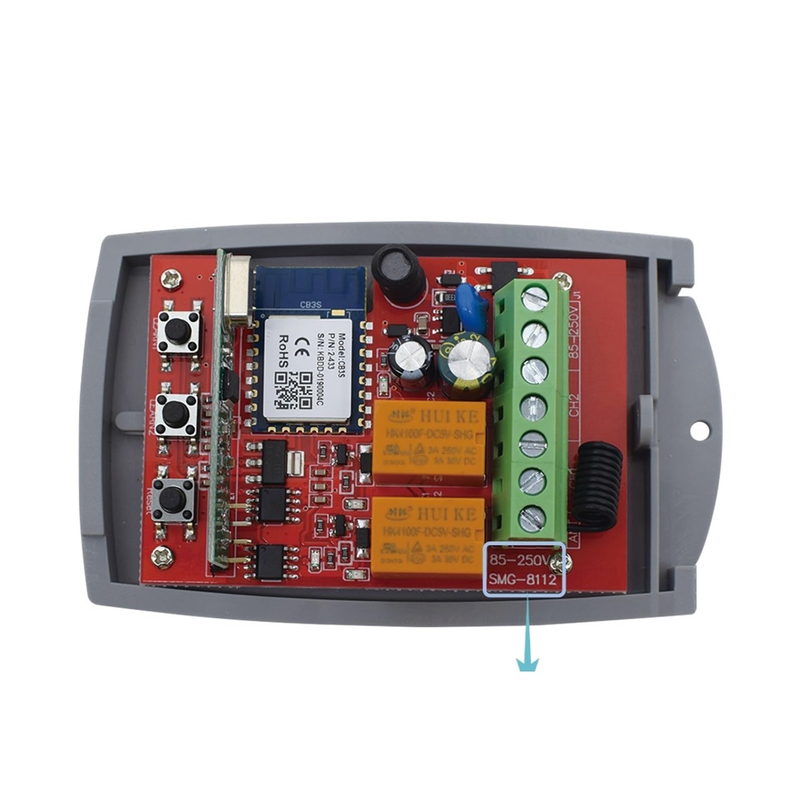 Kit apricancello elettrico, Tuya Garage Apriporta Cancello Ricevitore 2ch 433mhz 433.92mhz Universale Fixed Rolling Code Multi Marca Controller Switch | AC 85-250V WIFIX1