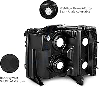 Vista 8 de Juego de montaje de faros compatible con Chevy Silverado 1500 2007 2008 2009 2010 2011 2012 2013, Silverado 2500HD 3500 07-14, faro con arnés