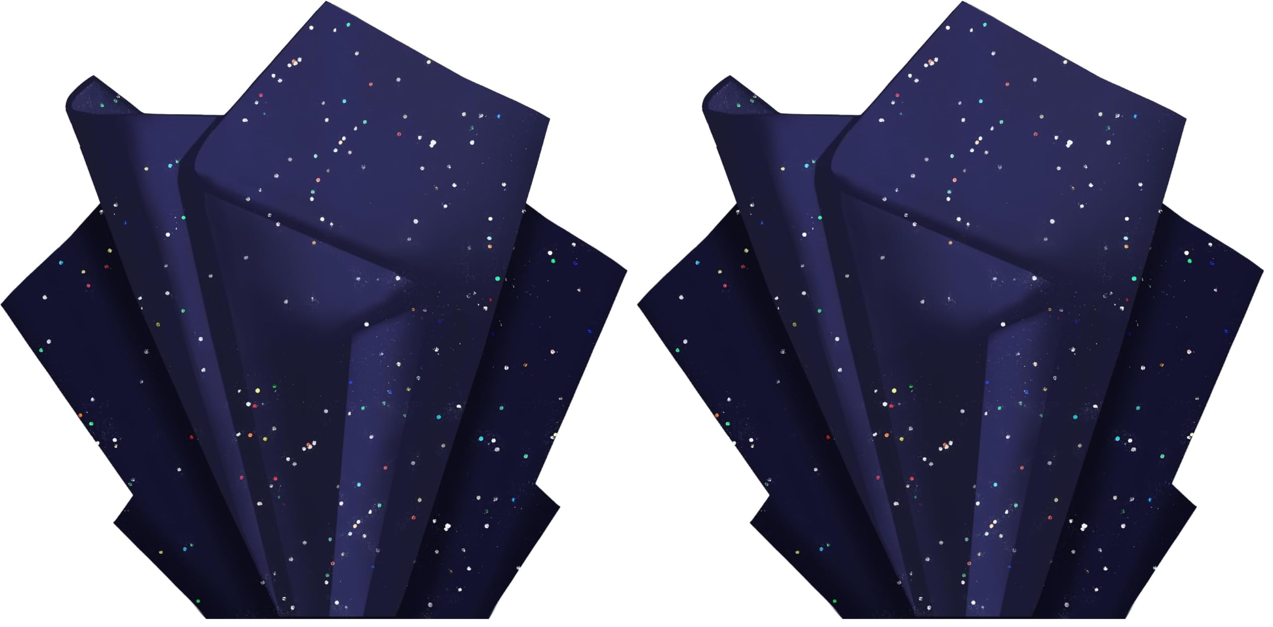 Blue Glitter Tissue Paper for Gift Bags 36 Sheets 14x20 Inch - Recyclable Wrapping Paper for Weddings, Birthdays, Party &amp; Festival Decorations DIY Craft Supplies (Pack of 2)
