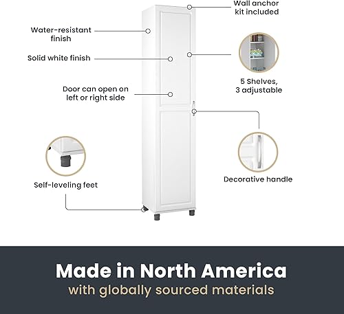 Miniatura 4 de SystemBuild Kendall - Armario de almacenamiento utilitario de 160pulgadas color blanco