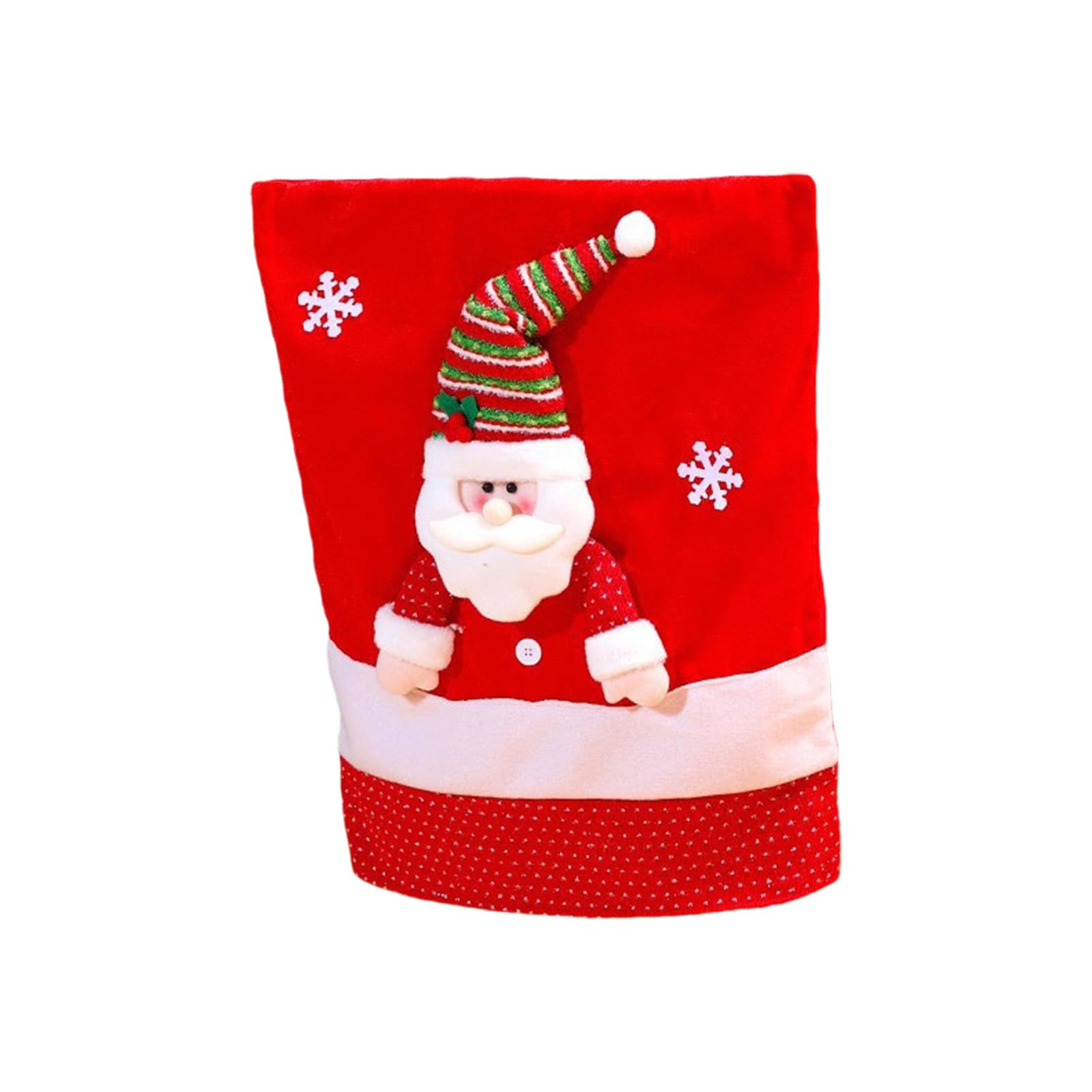Carotoe Red Santa Figure Soft Chair Cover Smooth Fabric Christmas Decoration For Family Christmas Event Chair Cover