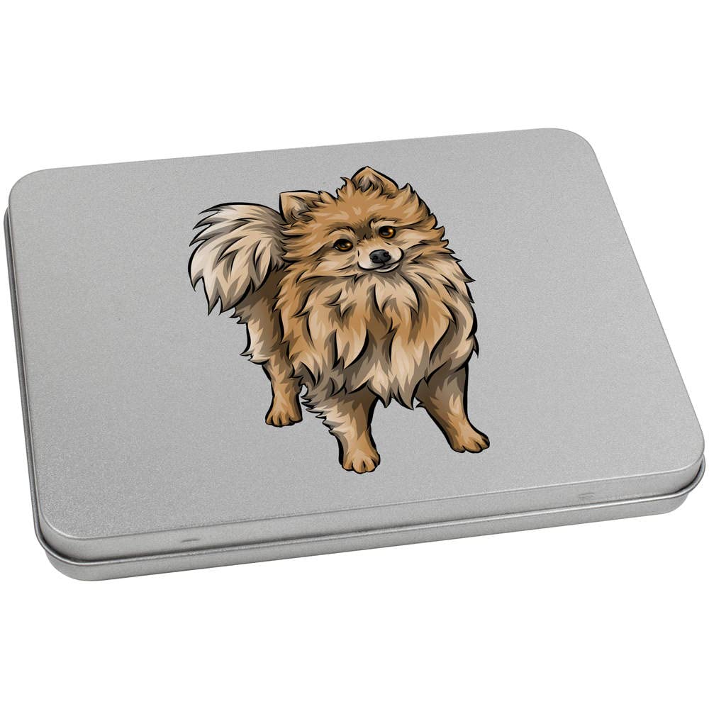 Azeeda 170mm 'Pomeranian' Metal Hinged Tin/Storage Box (TT00158396)