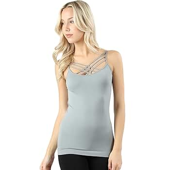 PacificPlex Lattice Front Seamless Cami Top Womens