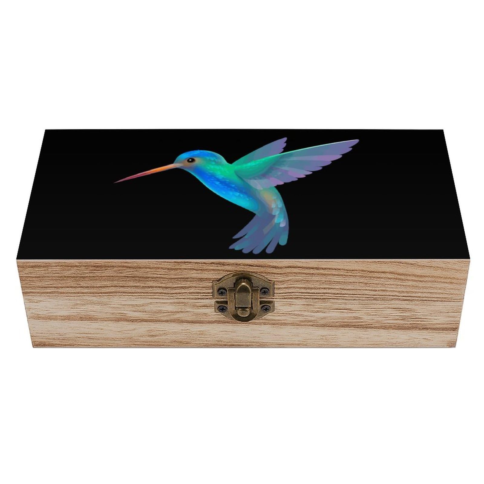 Cgsbngha Style Cute Hummingbird Wooden Storage Boxes With Lid Memory Box Decorative Organiser For Office And Home