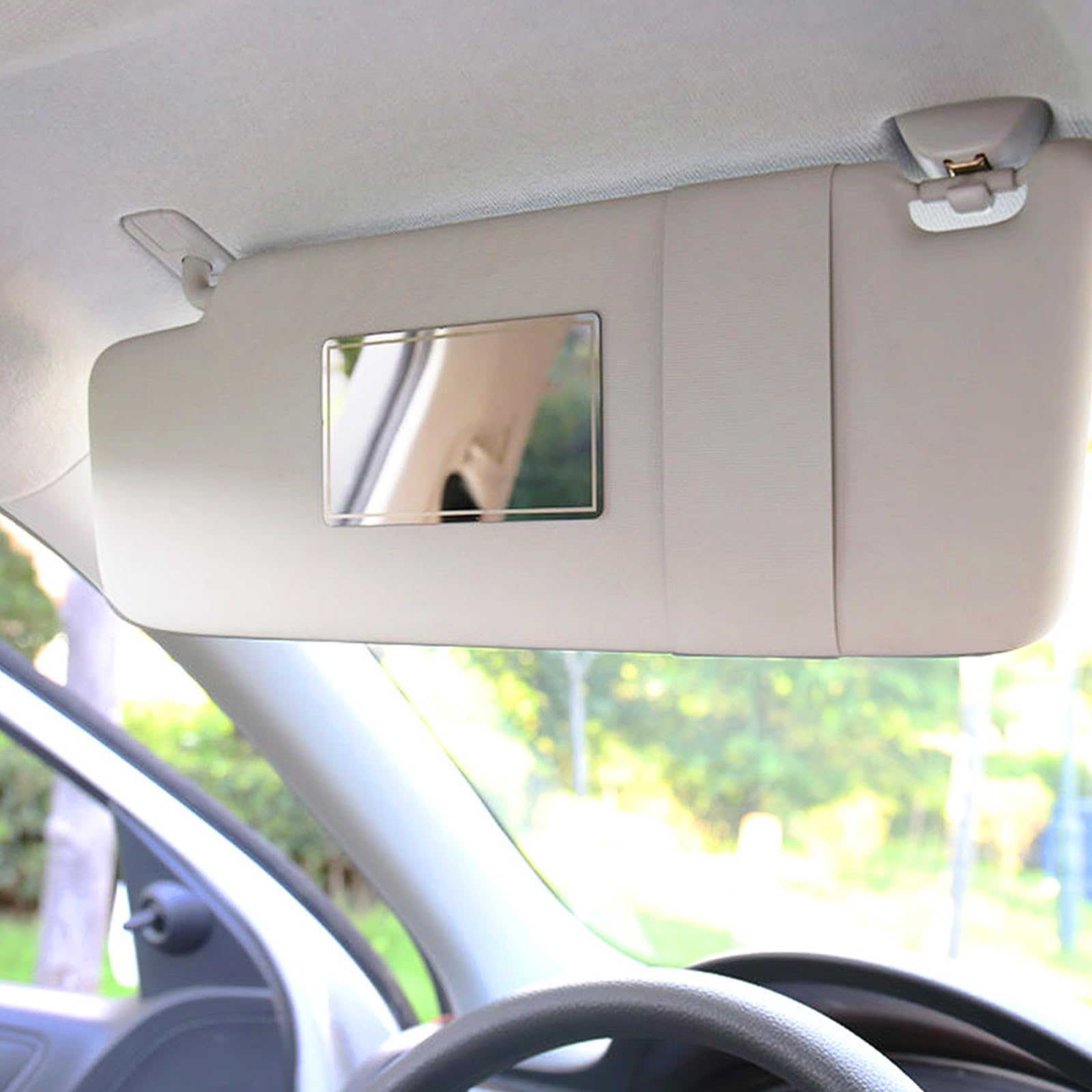 Universal Car Interior Cosmetic Mirror,Portable Auto Vanity Mirror For Sun Visor And Car Seat Back-Square