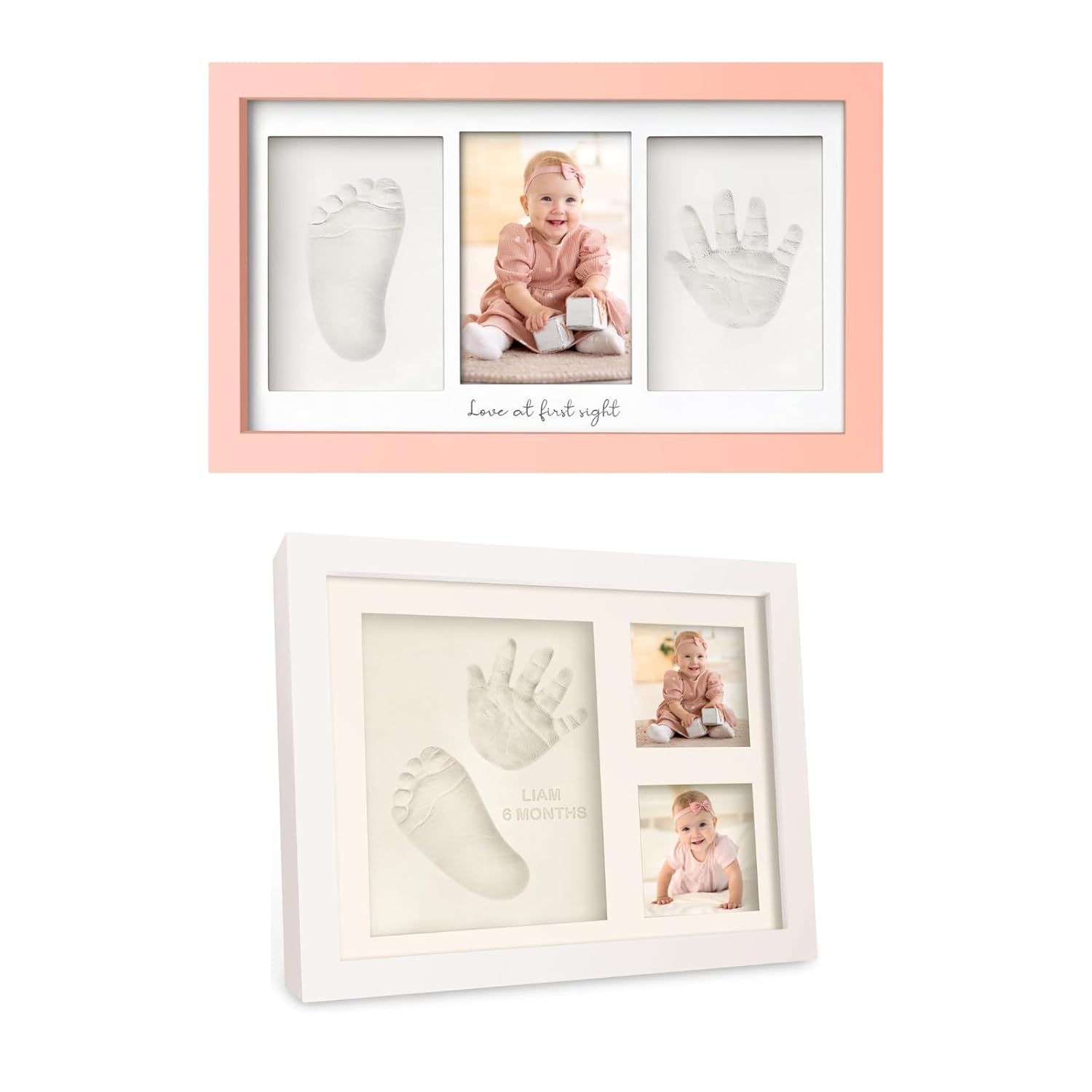 KeaBabies Baby Hand and Footprint Kit and Baby Keepsake Frame Kit with Hand and Footprints - Nursery Photo Frame for Newborn - Newborn Foot Printing Set, Cute Shower & New Mom Gifts