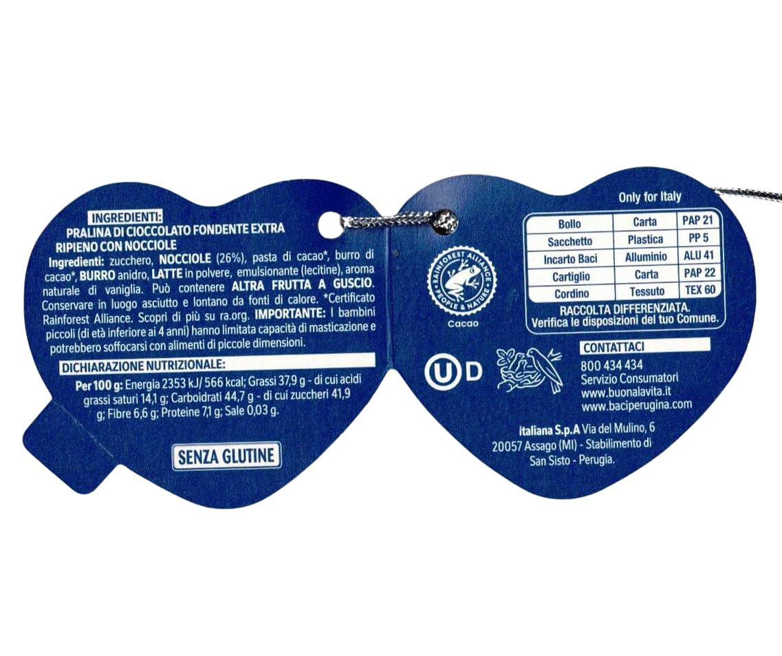 Baci Perugina Peluche con Letterina + Tubo "Con Amore" con Praline di Cioccolato Classico Fondente Luisa 100g