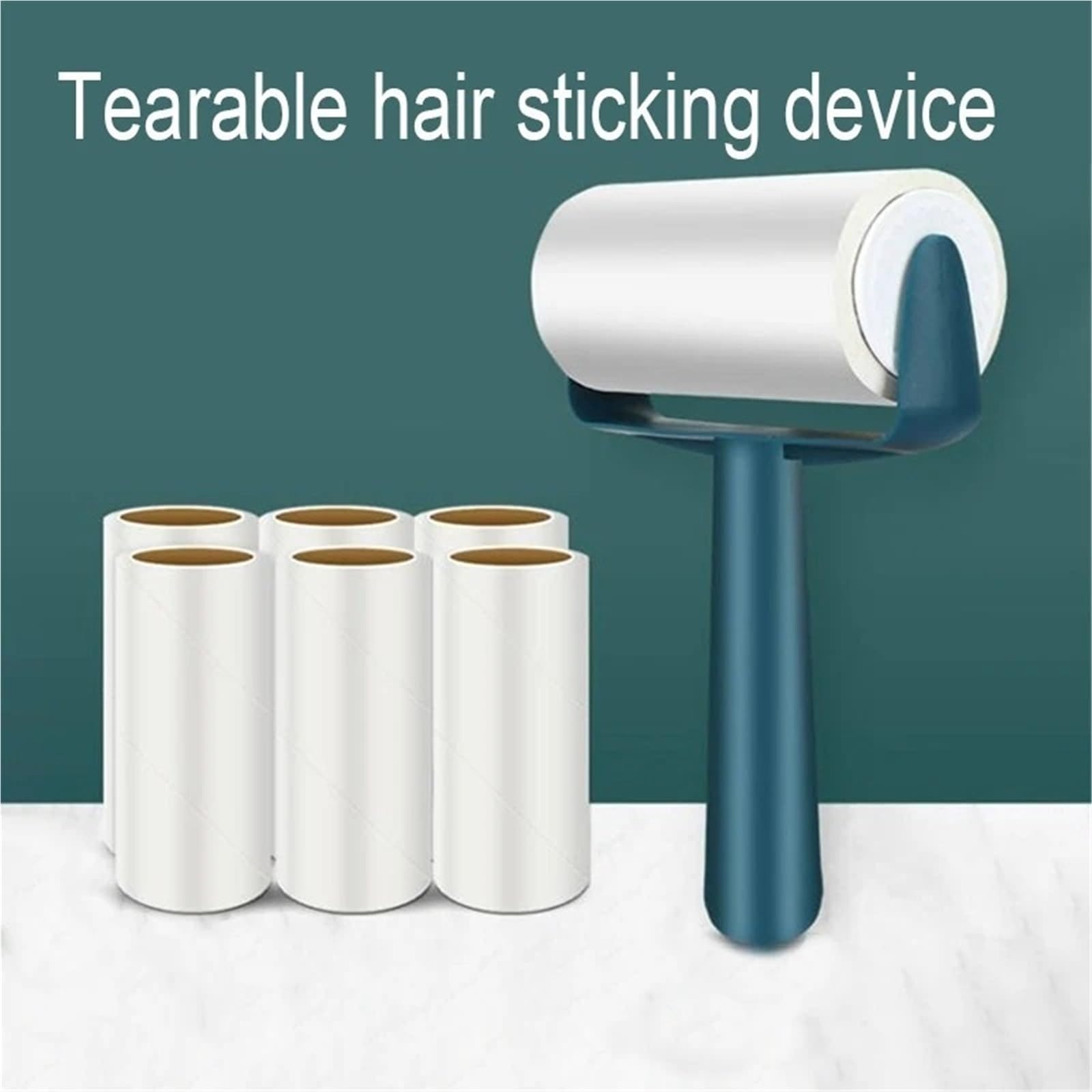 1 Manico 6/8 Rotolo di Carta strappabile in Spazzola a Rullo appiccicosa for Rimuovere peli Animali Domestici for Pulizia tappeti per Vestiti, Divano, Letto(Pink-1handle 6roll Paper)