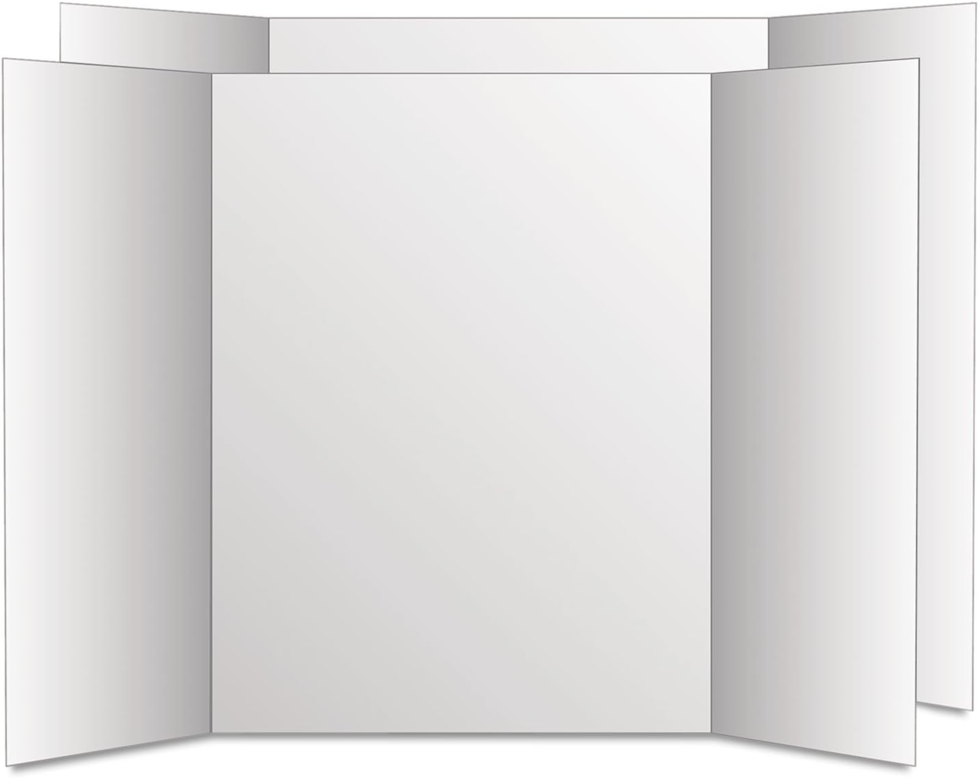 Eco Brites 27136 Too Cool Tri-Fold Poster Board, 28 x 40, White/White, 12/Carton