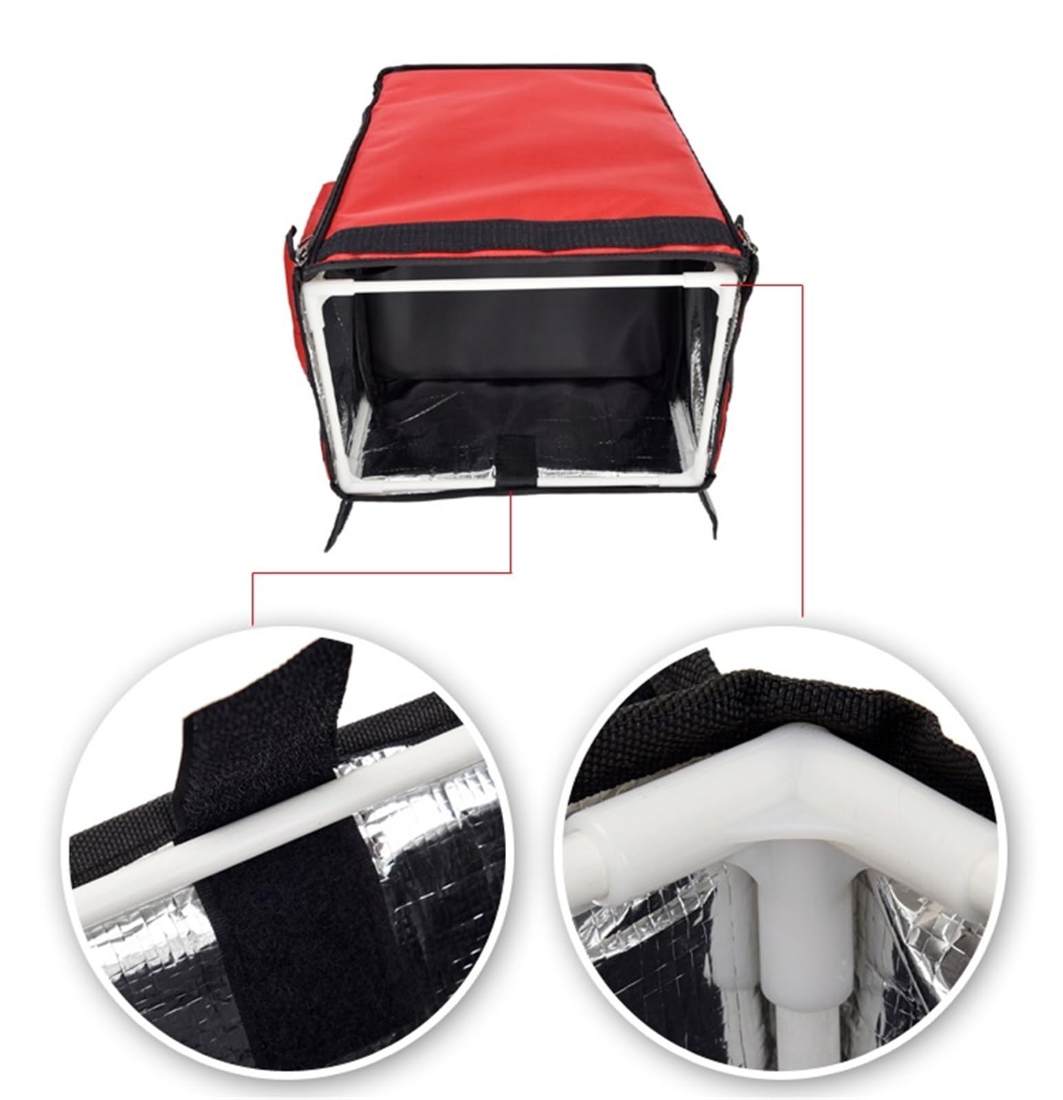 Mochila Delivery,Mochila Repartidor 4 2L / 58L Bolsas De Comida para Llevar A La Rápida Pizza Bolsa Entrega Caja Hielo Aparato Impermeable Aislamiento Almuerzo(42L Black Color)