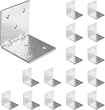 OMIDEAS 15 x Winkelverbinder mit Sicke (50 x 50 x 50) Eckwinkel 90 Grad L Klammern Lochwinkel Schwerlast Winkel Holzverbinder Möbelverbinder Stuhl Verbinder Verzinkt