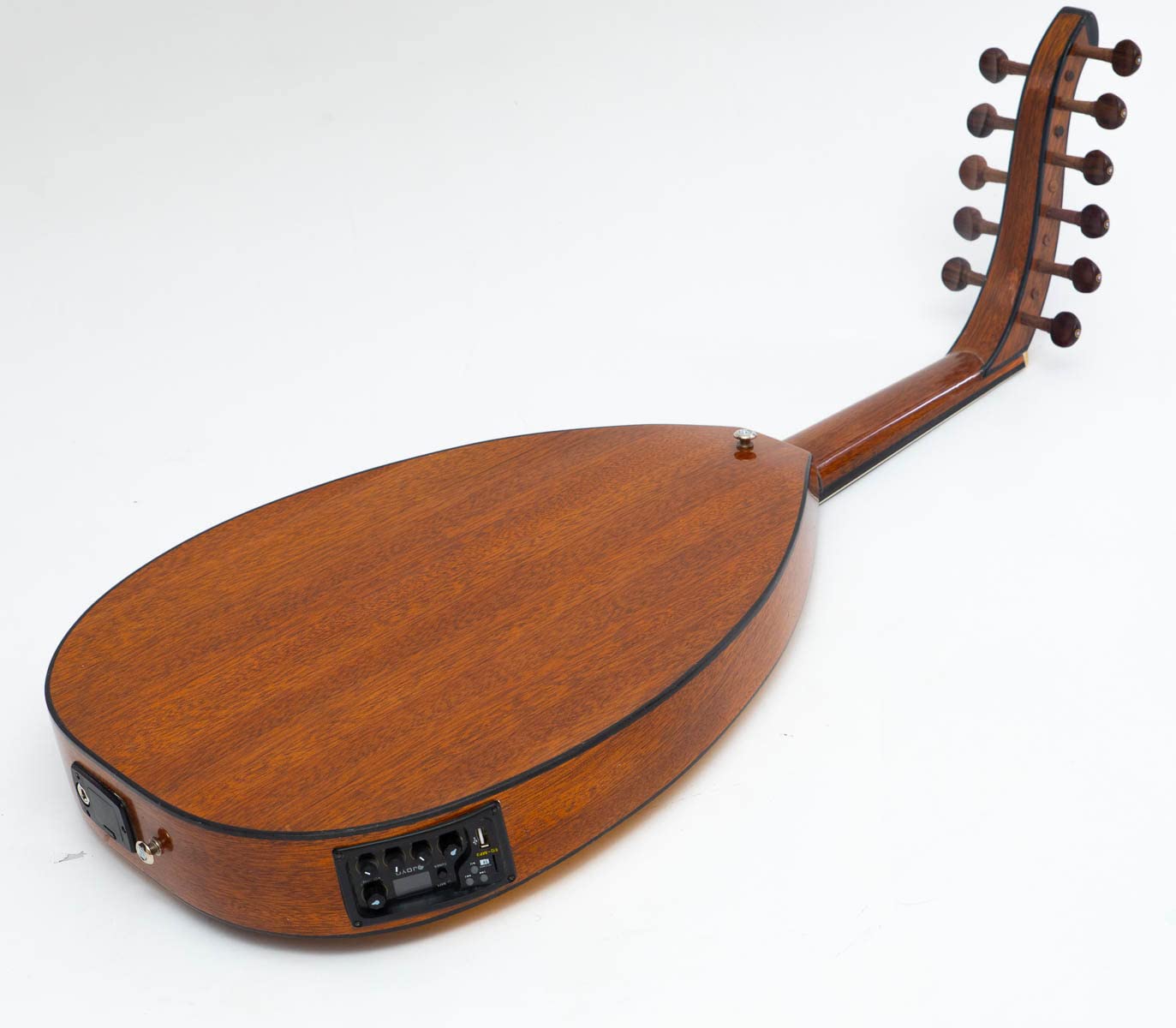 Concert Acoustique électrique Oud Acajou semi-creux avec égaliseur et étui souple