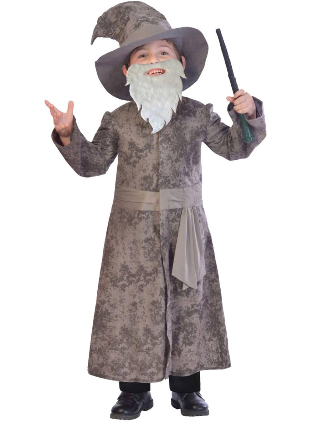 amscan Grey Costume with Beard, Wizard Hat and Wand