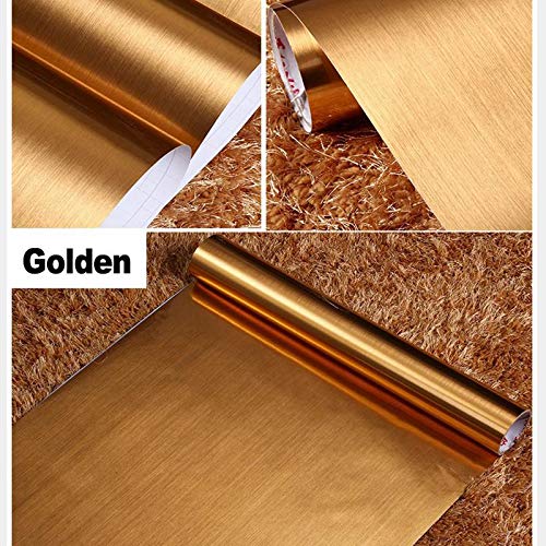 Image of Vinyl Wall Window Door Furniture Fridge Sticker, 24 x 192.3 Inches, Gold