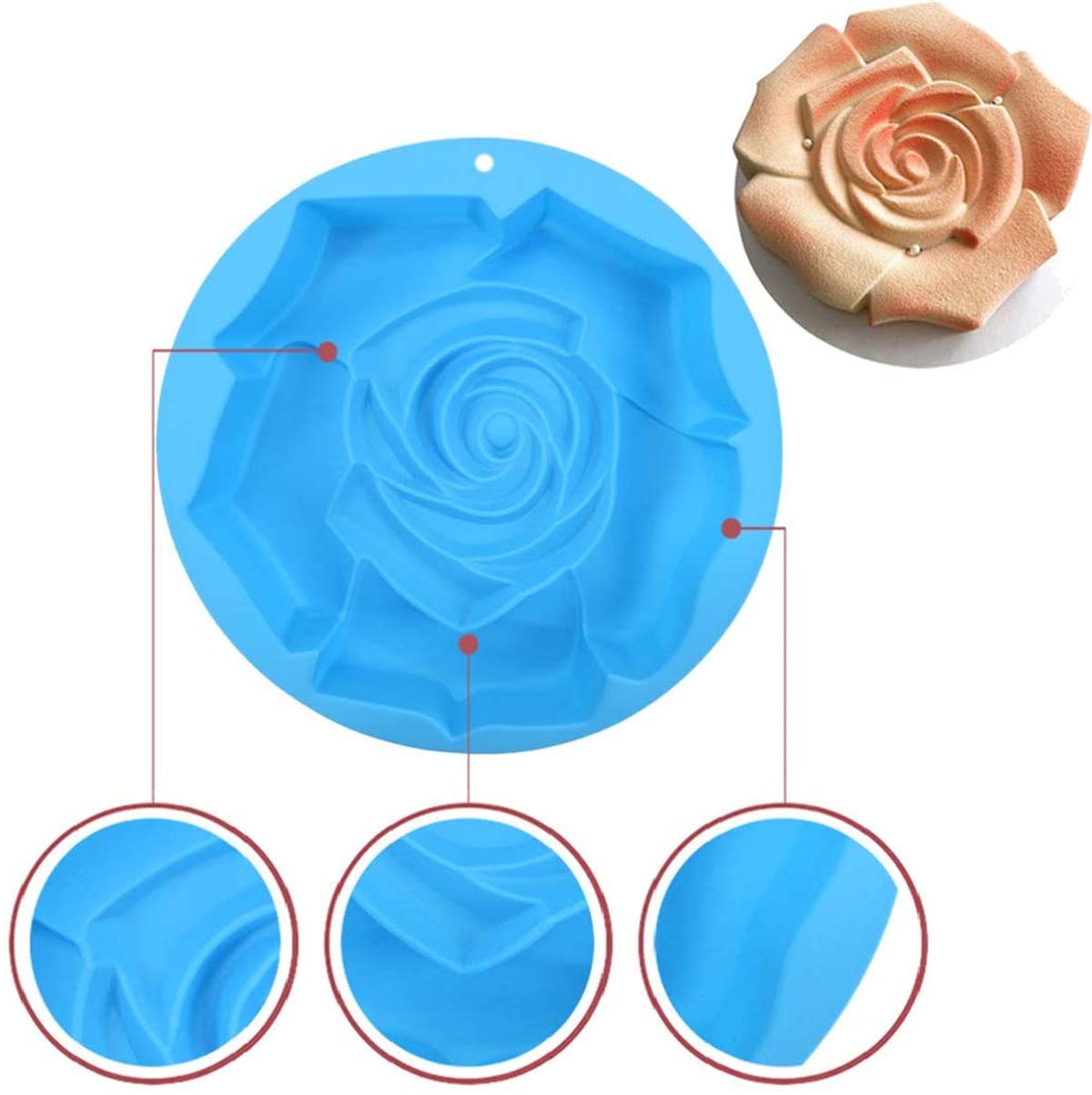 Moule En Silicone Pour Gâteau En Forme De Rose Pour La Préparation De