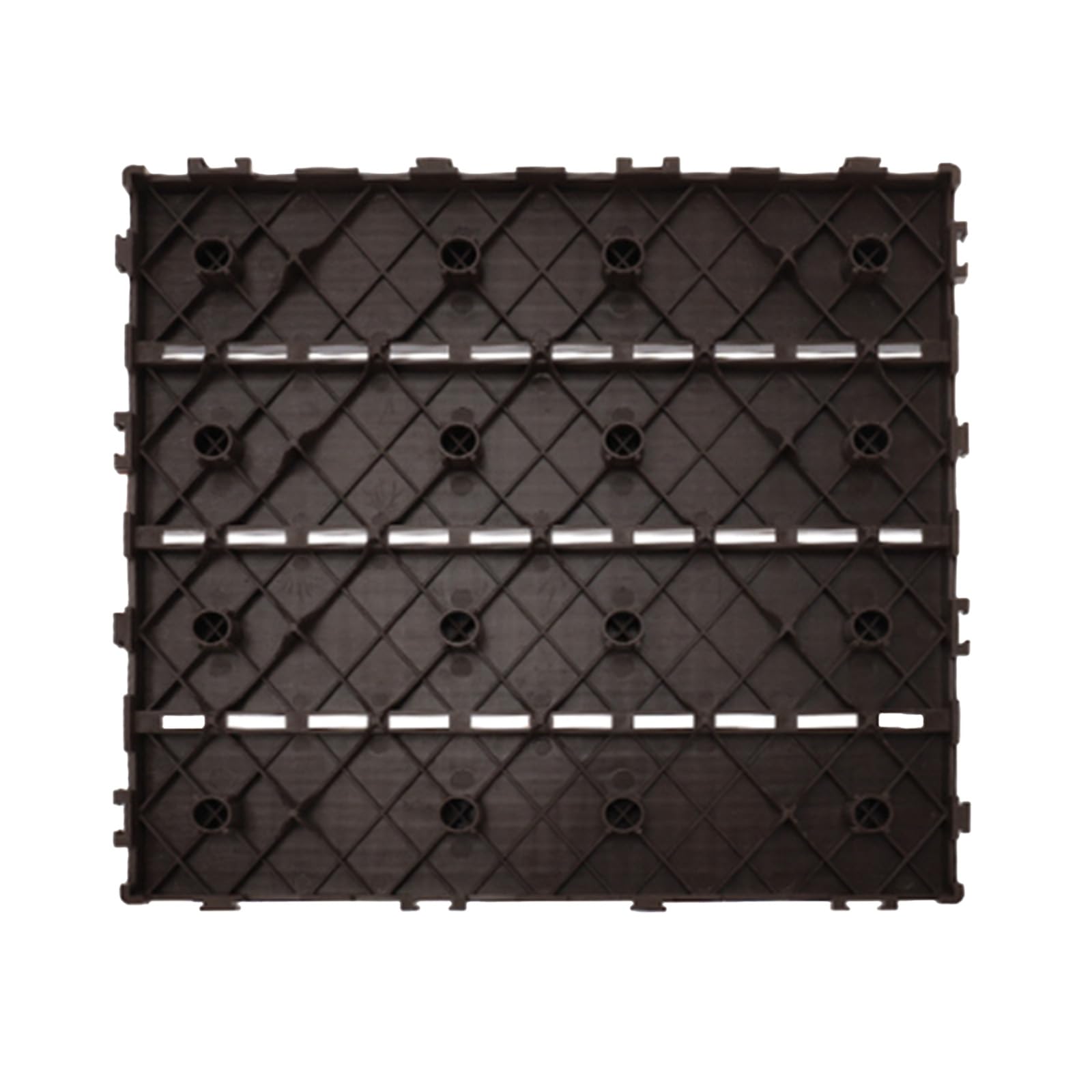 Azulejos de plástico para jardín, 30 x 30 cm, baldosas de PVC, color negro café, suelo empotrable, total 0,9 m², recortables, 10 unidades