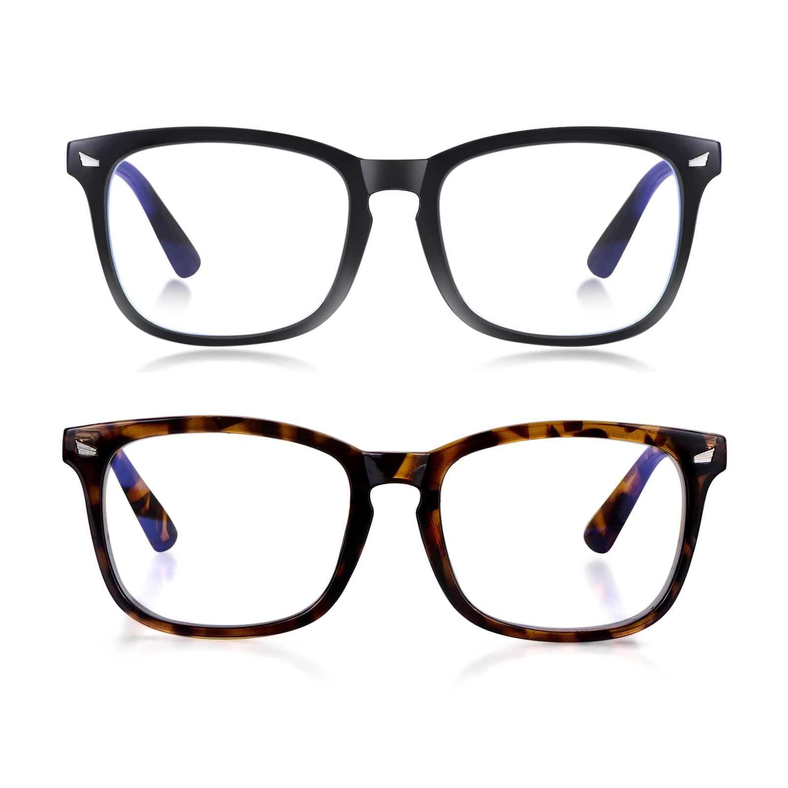 minlen Blue Light Blocking Glasses for Women/Men Clear Frame Square Eyeglasses Computer Gaming Screen Glasses