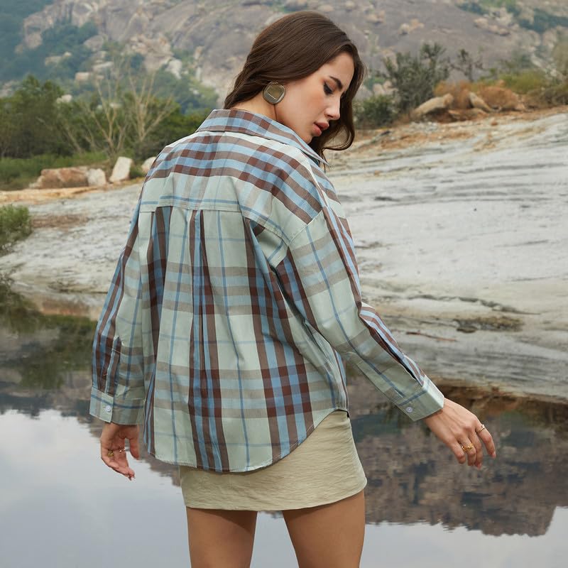 Image of PINACOLADA Women's Solid Oversized Shirt for Casual Wear | Spread Collar | Long Sleeve | Button Closure | Oversized Shirt Crafted with Comfort Fit for Everyday Wear