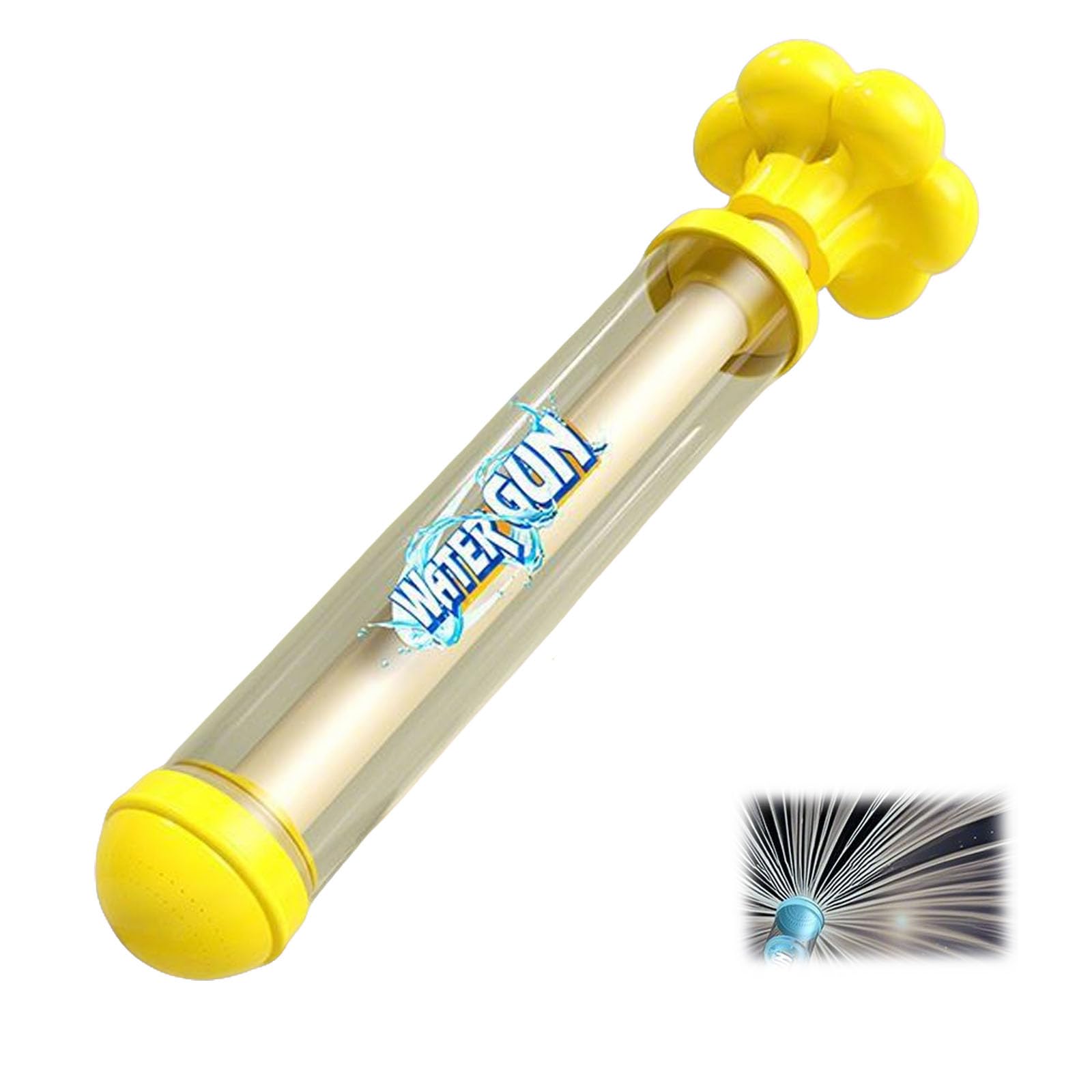 Fireworks Water Gun, High Pressure Pull-Out Sprinkler Spray Toy, 5-8 Metre Range, for Pool, Party, Bathing (Yellow)