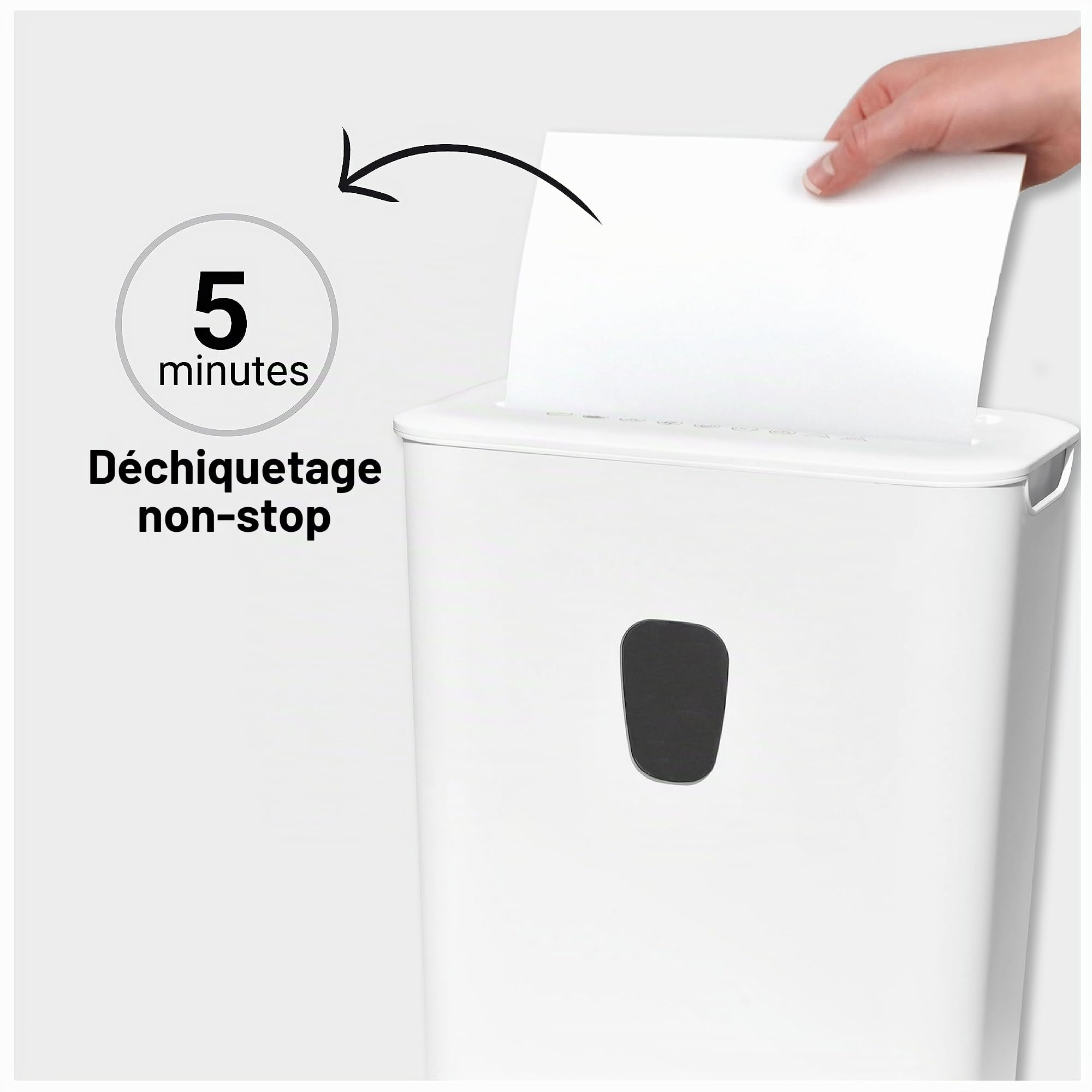 DESQ® Destructeur de Documents 8 Feuilles – Coupe Particules 4 x 38 mm, Niveau de sécurité P4, 15 Liter, Fonctionnement Silencieux, 5 Min. Non Stop, pour Petit Bureau ou à Domicile, Dutch Design