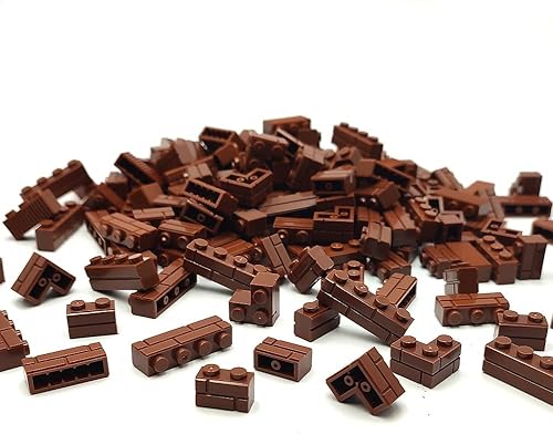 DSPITWOD Paredes de mampostería, ladrillos de construcción marrones, piezas de botín, accesorios de bazar de ladrillo, compatible con juguetes