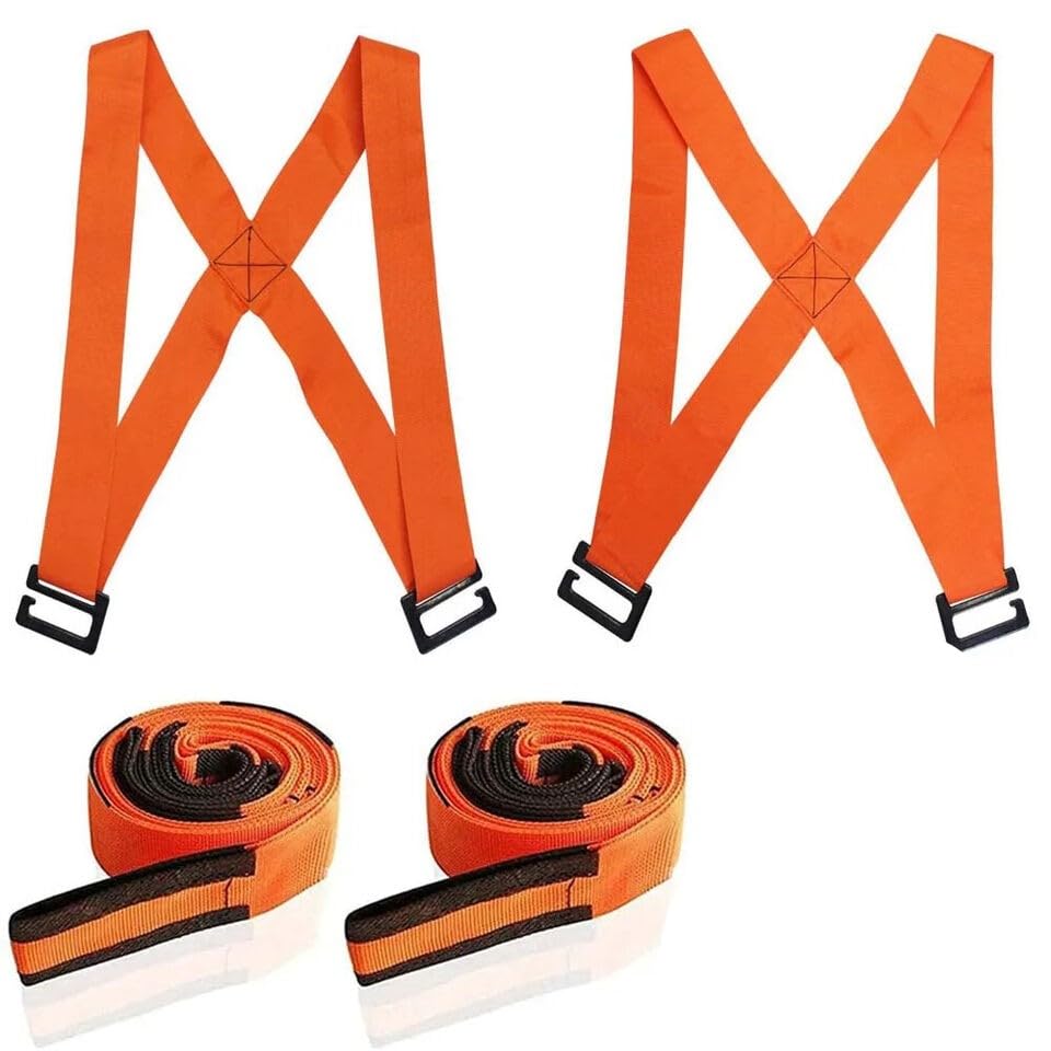 Lift Straps for Moving Furniture -2-Piece Set, Suitable for Furniture Movement and handling of Heavy Objects Such as appliances, Sofas, mattresses,etc. Efficient Lifting and Movement, Orange Color