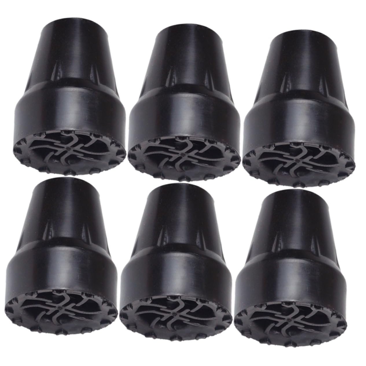 FOMIYES 6 Pack Nonstick Crutch Tips Thick Walking Stick Pads Rubber Cane Tips Easy Assembly for Outdoor Activities Snowshoeing