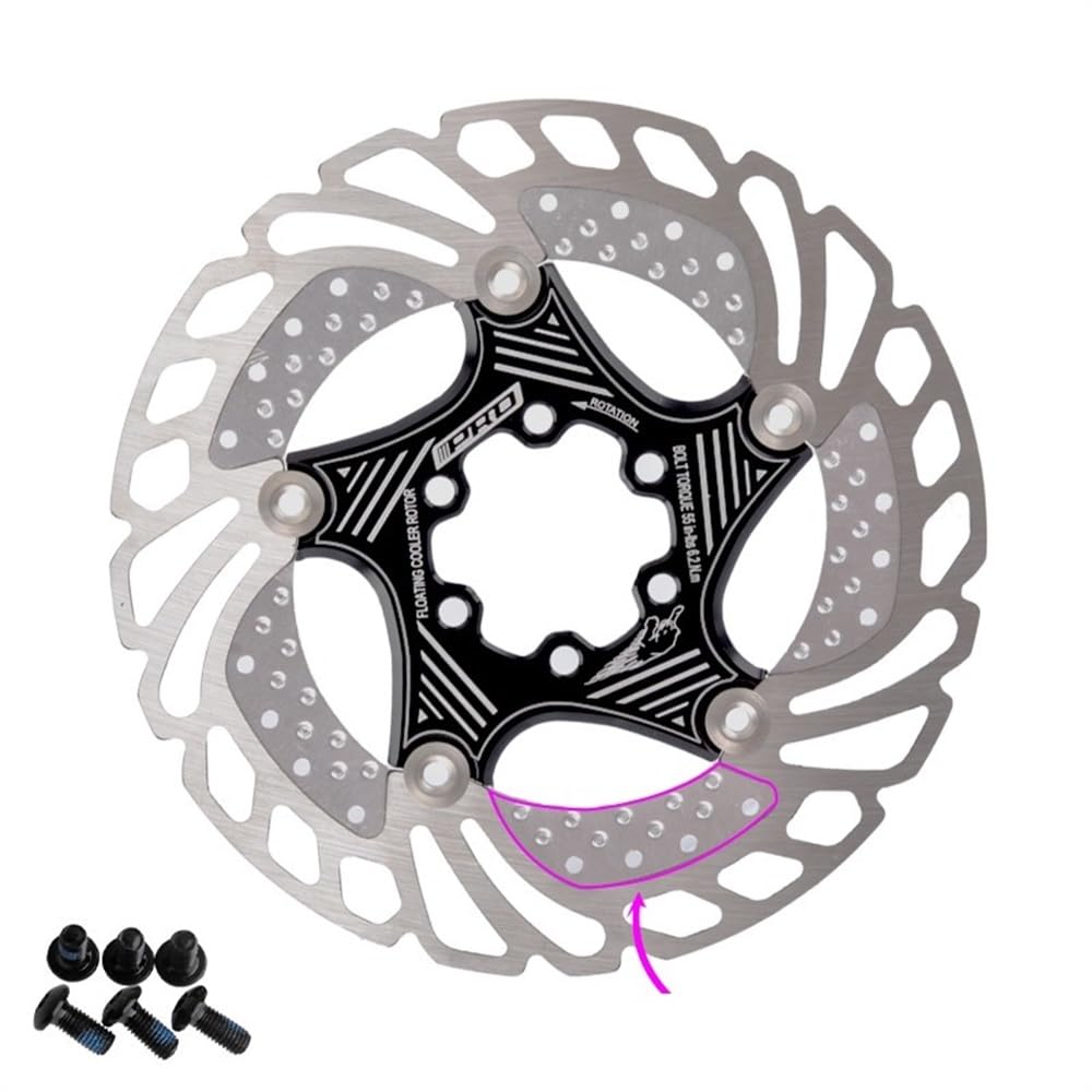 Disco Freno Rotor de freno flotante for bicicleta montaña, disco refrigeración 6 pulgadas, 160/180/203mm, disipación calor(160mm BK Radiating)