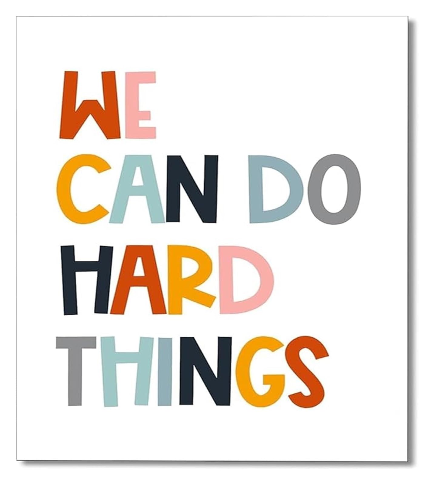 PKNVKZIDK Daily Affirmations Poster for We Can Do Hard Things Encouraging Quotes Growth Mindset Wall-Art for Classroom Unframed,12x18inch(30x45cm)