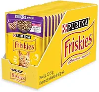 Pack Nestlé Purina Friskies Ração Úmida Para Gatos Adultos Cordeiro Ao Molho - Com 15 Sachês 85g