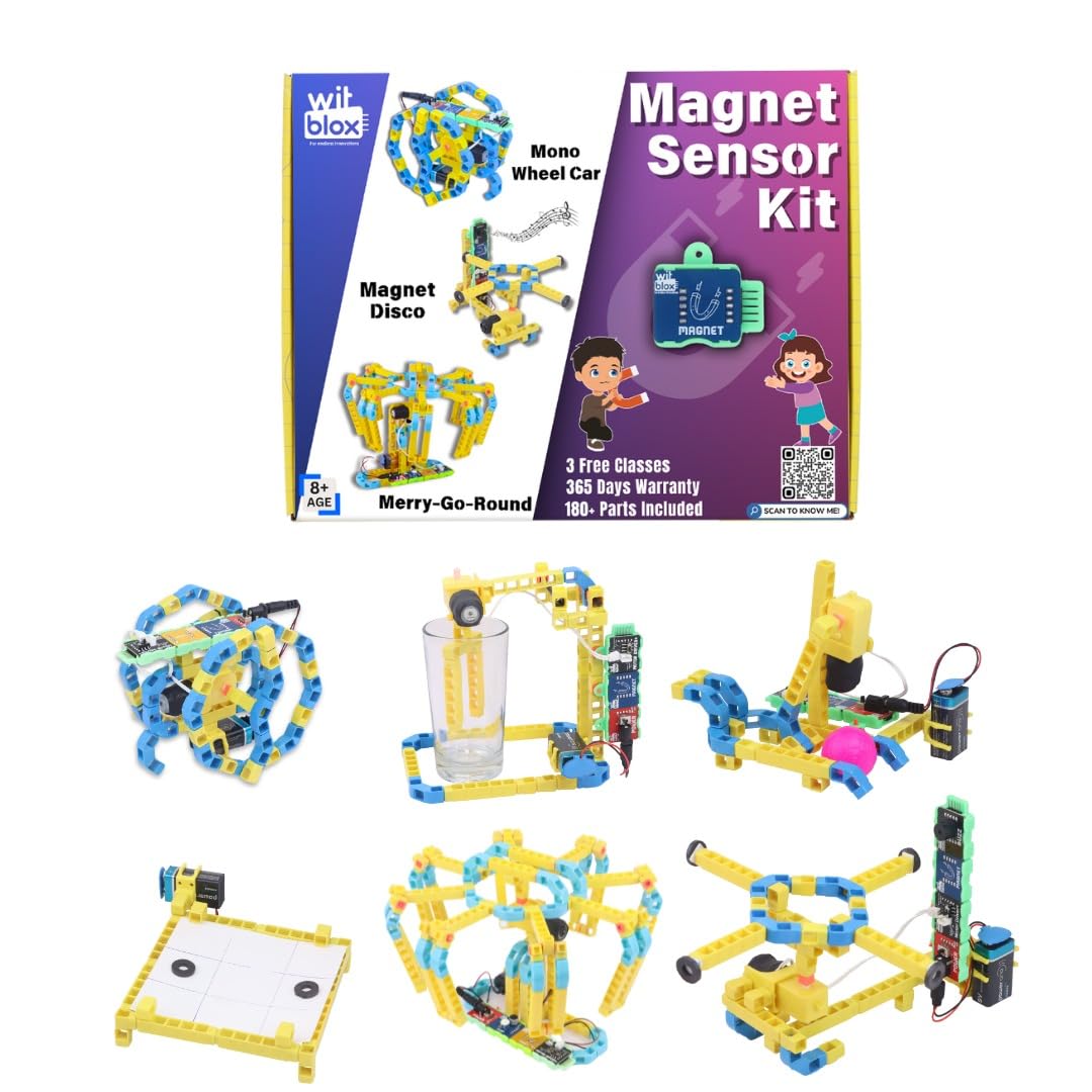 WitBlox Magnet Sensor Kit- 6 in 1 Projects| Smart Electronics Sensors for DIY Robotics Kit, STEM Learning & IOT Projects| Robot Toys for Kids Boys Girls| Birthday Gift Ages 8 9 10 11 12
