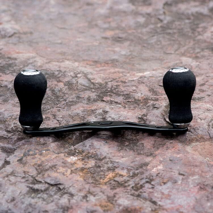 UCCKEYI 2PCS Fishing Reel Handle, Replacement Fishing Baitcast Reel Handle Rocker with EVA Handle Grip for Abu Garcia Daiwa Baitcasting Reel, Left or Right Side Installation, Black