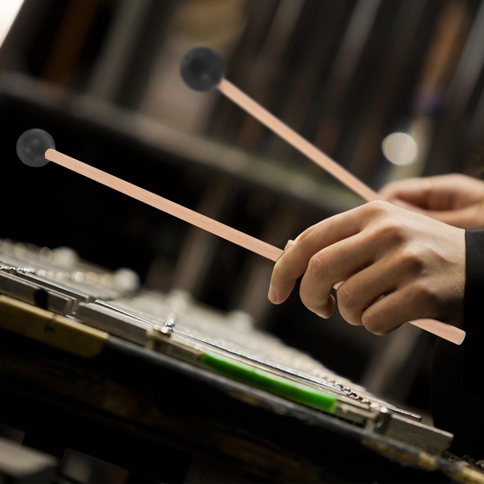 ULTECHNOVO Mazos de Percusión de Madera 6 Piezas para Batería y Timbales Baquetas de Fieltro y Madera para Práctica Accesorios para Instrumentos de Percusión Uso Cómodo y Resistente