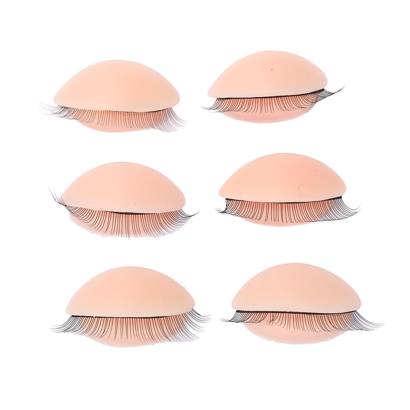 3 Pary żywych Sztucznych Rzęs do ćwiczeń Rzęs na Głowie Manekina, Powieki Silikonowe dla Nowicjuszy, Silikon i Włókno Chemiczne (PINK)
