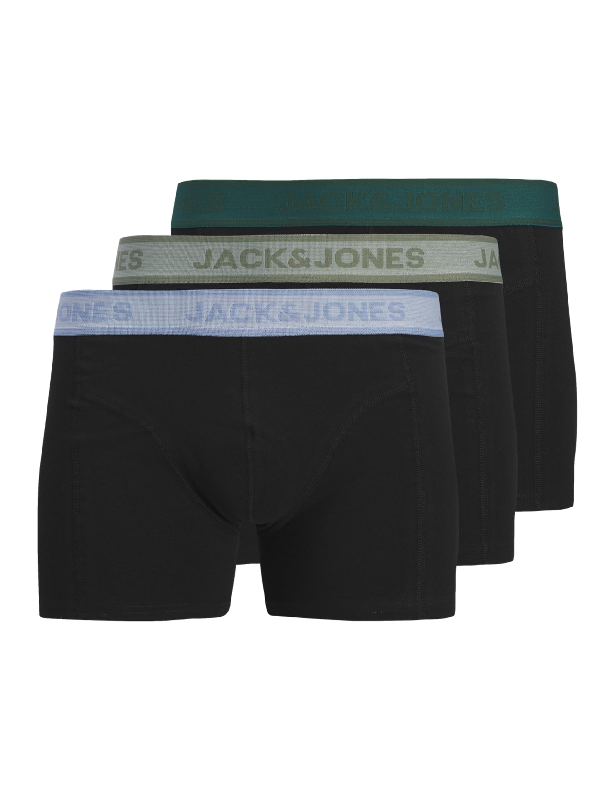 Jack & Jones Men's Black Jacwesley Solid Trunks 3 Pack, L (Pack Of 3)