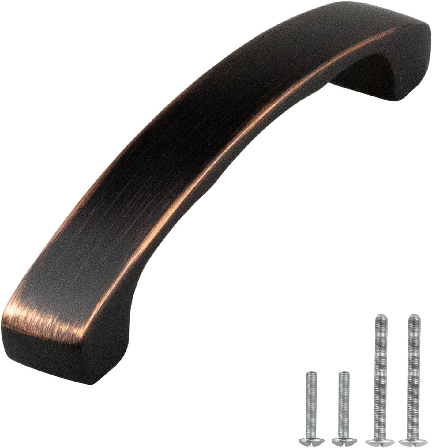 Simplicity Series Solid Traditional Classic Kitchen Cabinet Pull Handle — 4-3/8 Overall Length, 3-3/4 (96mm) Hole Centers, Oil Rubbed Bronze — 15 Packs