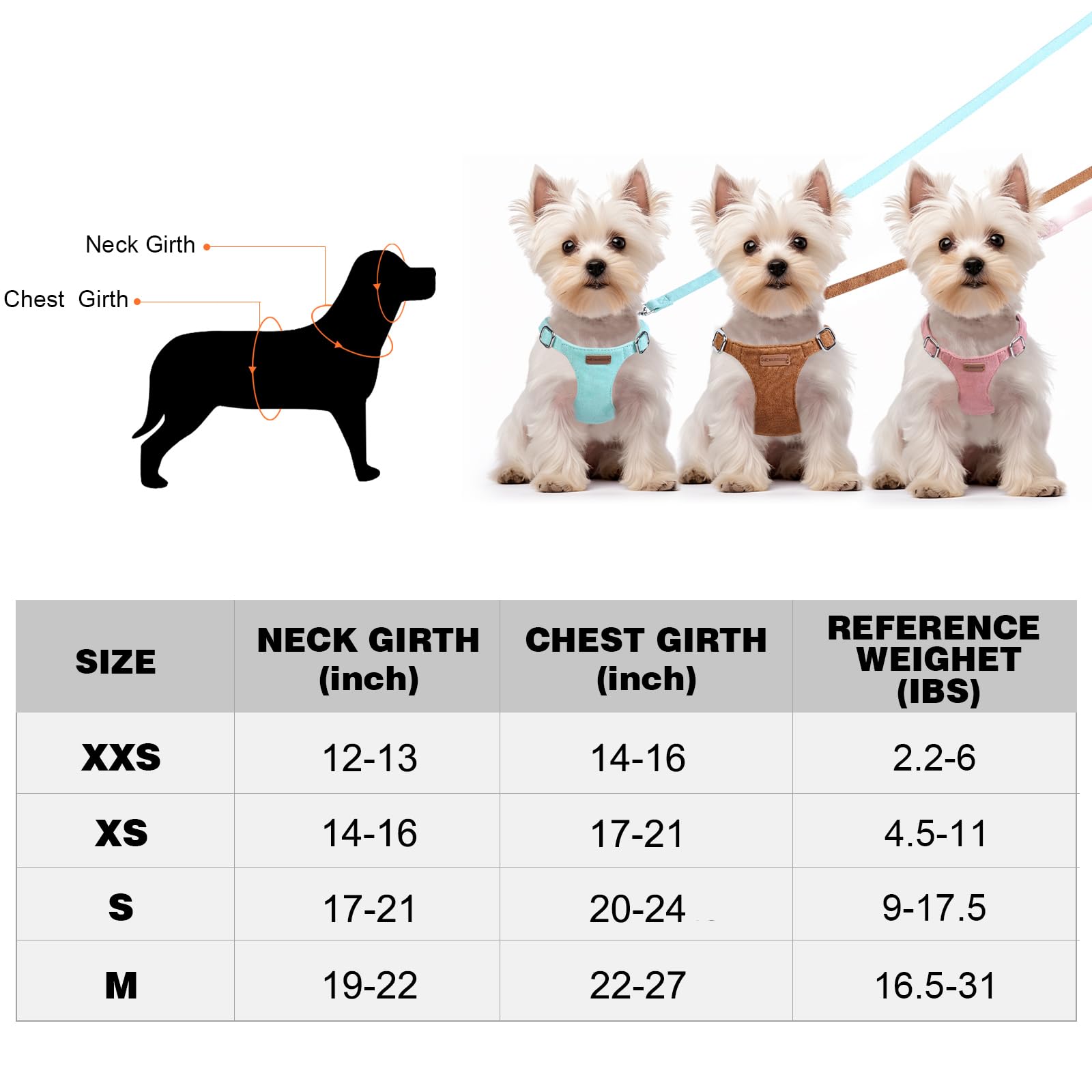 No Pull xs Pettorina per cani con guinzaglio e collare multifunzione, rosso, XS
