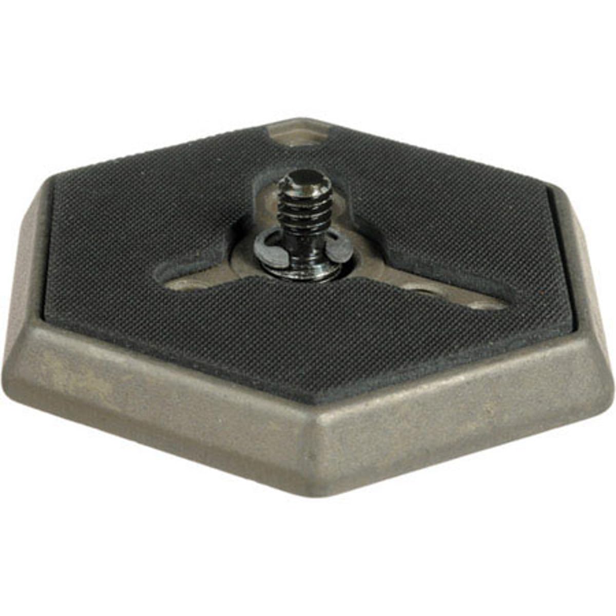 Manfrotto 030-14 Piastra per Testa Esagonale in Alluminio con Attacco da 1/4", Nero