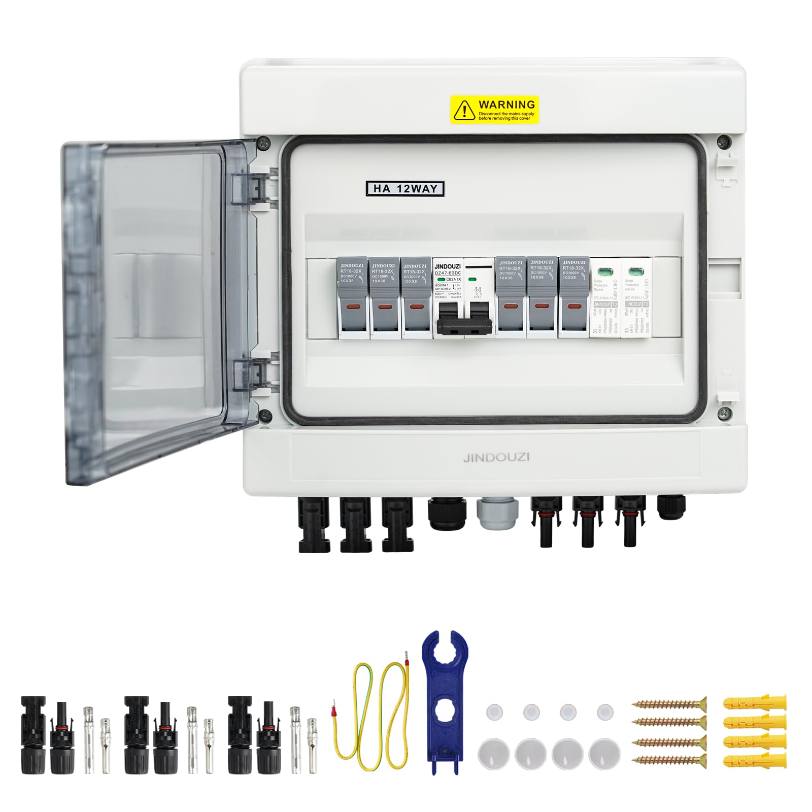 Photo 1 of JINDOUIZI 3-in-1 Solar Combiner Box with MCB, SPD, Fuse