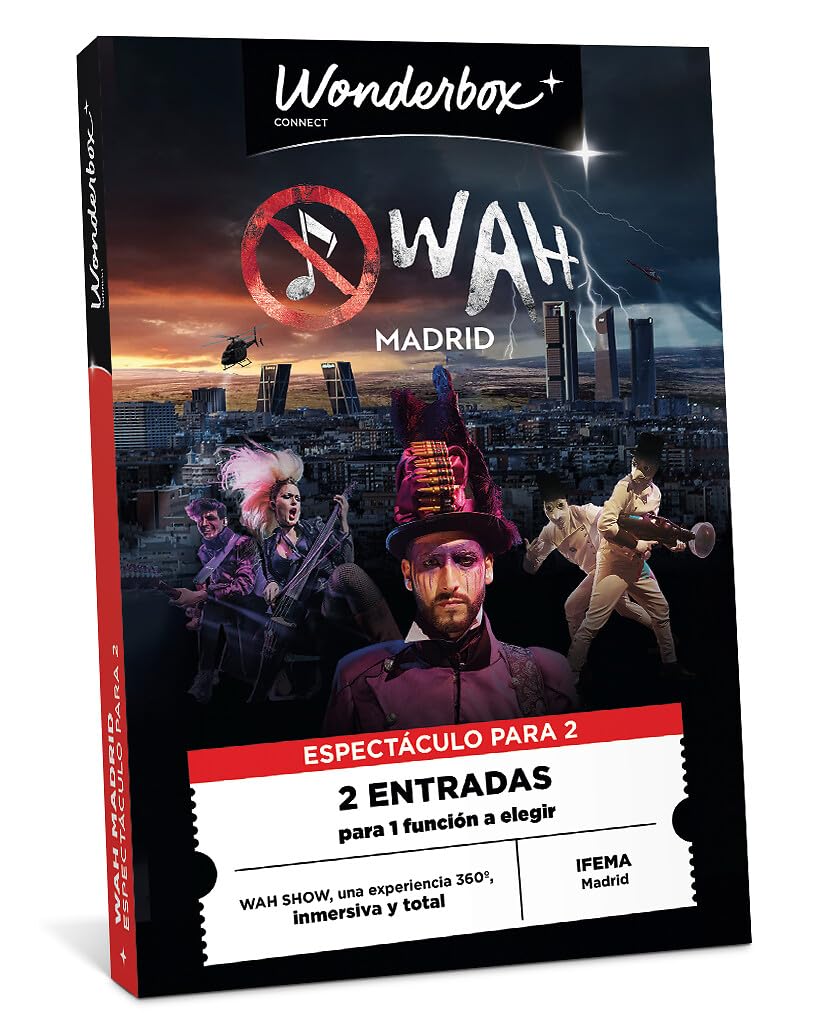 WONDERBOX Connect - Caja Regalo - WAH - 2 entradas - para 2 pers. | 2 entradas para 1 función a elegir - Válido para todas las funciones - Válido durante 27 meses