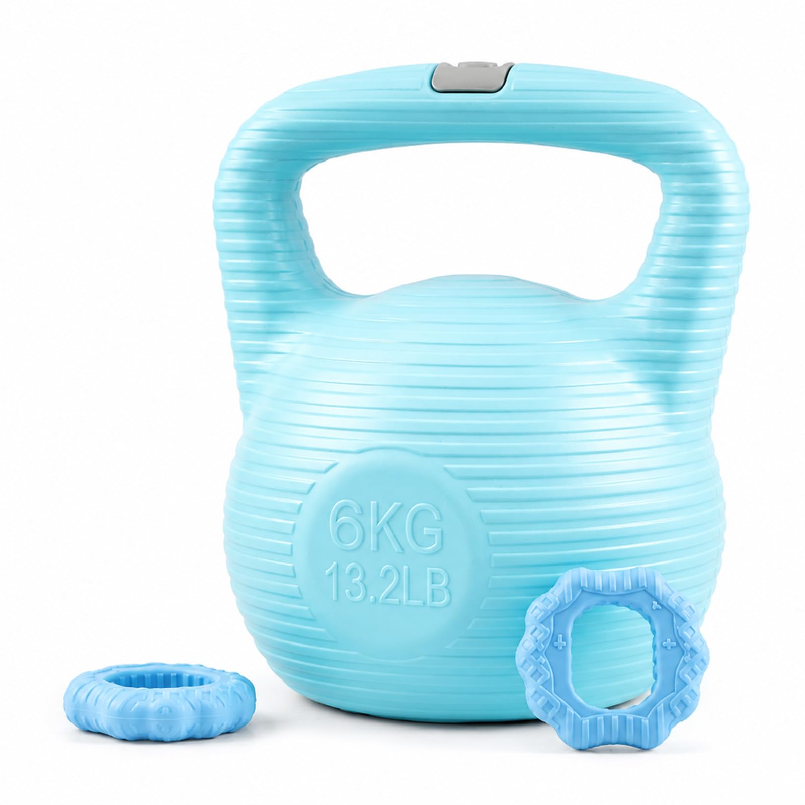 Home Fitness Set, Kettlebell and 2 Silicone Grip Trainers(Blue, 6kg)