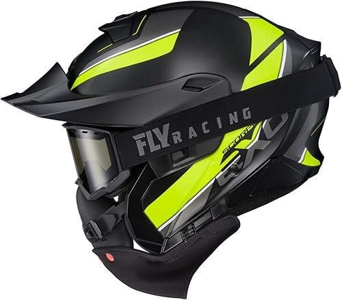 Miniatura 9 de ScorpionEXO GT930 - Casco modular para moto de nieve de aventura en clima frío, escudo de doble panel con caja de respiración y módulo de bolsillos
