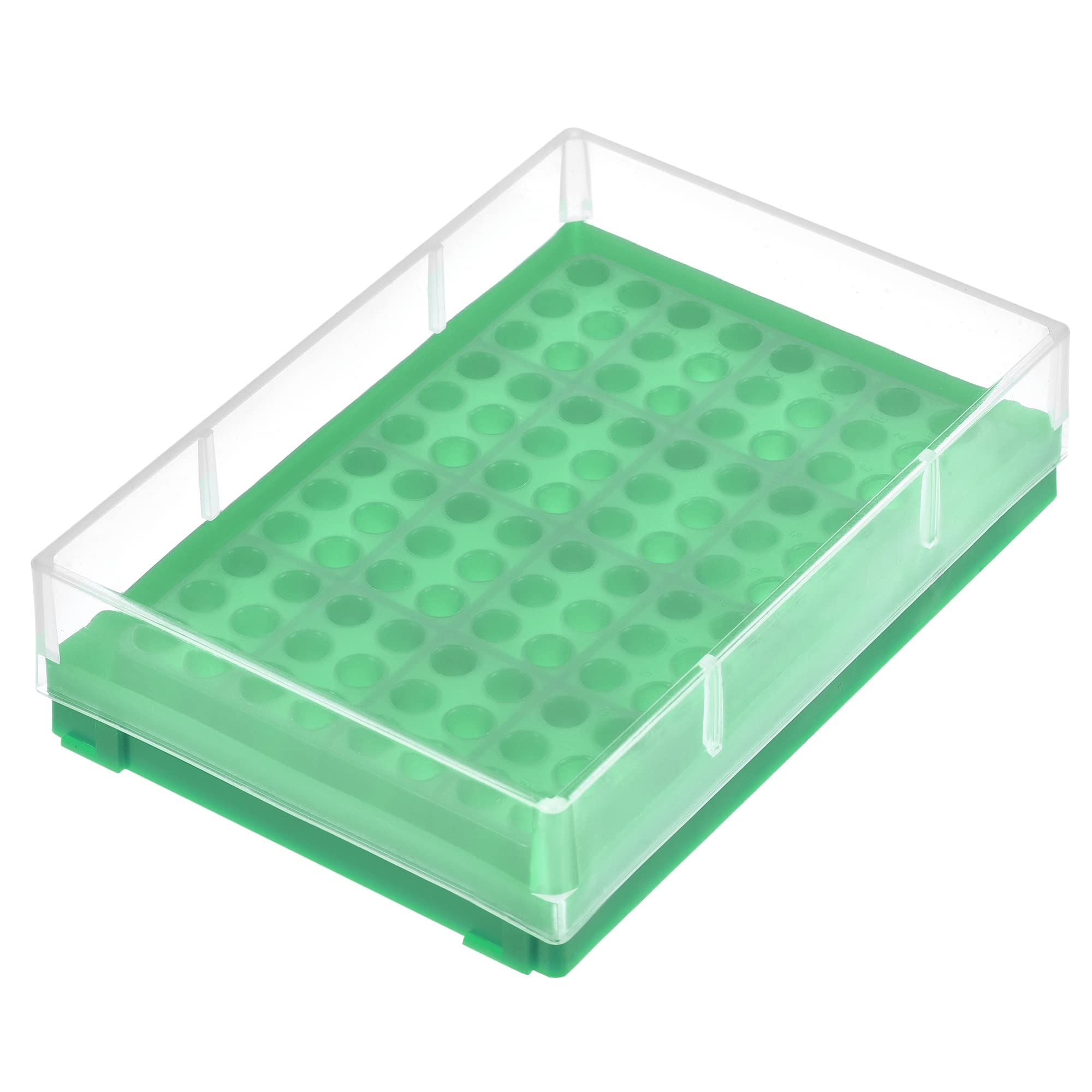 Sourcing Map Boîte De Rangement 100 Emplacements Pour Tubes 1.5/1.8/2 Ml – Boîte Congélateur Polypropylène Verrouillable Verte