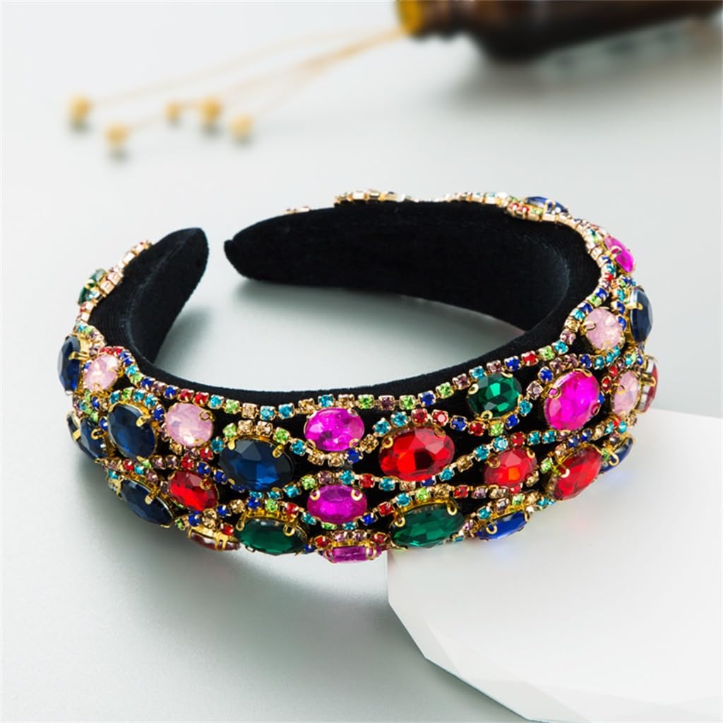 Fasce per capelli per le donne BKSYOFU Fasce per capelli Barocco Diamante Encrusted Catena Accessori per capelli Alta Cranio Top Jewelry