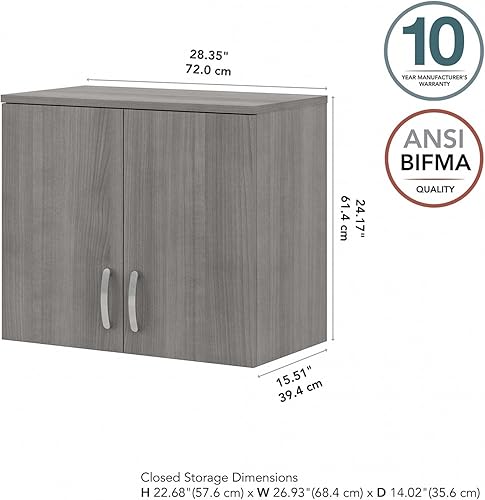 Miniatura 3 de Bush Business Furniture - Armario de pared universal para garaje con puertas y estantes, color gris platino Platino/Gris,Gris (Storm